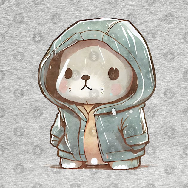 Cartoon Seal Wearing Hoodie by Chromatic Fusion Studio